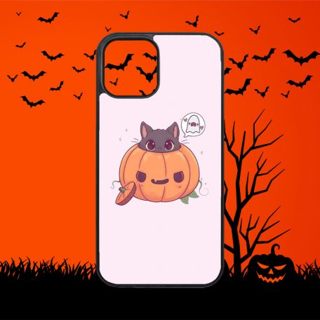 Halloween - Roztomilá mačacia tekvica - iPhone obal 