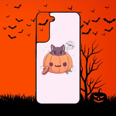 Halloween - Roztomilá mačacia tekvica - Samsung obal